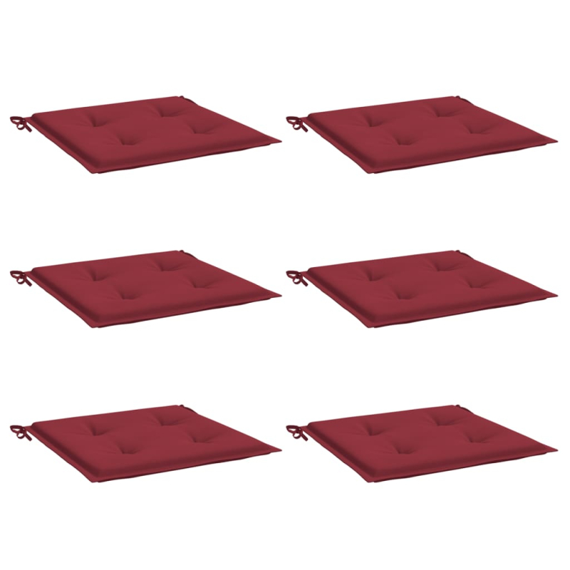 Gartenstuhl-Kissen 6 Stk. Weinrot 50x50x3 cm Oxford-Gewebe