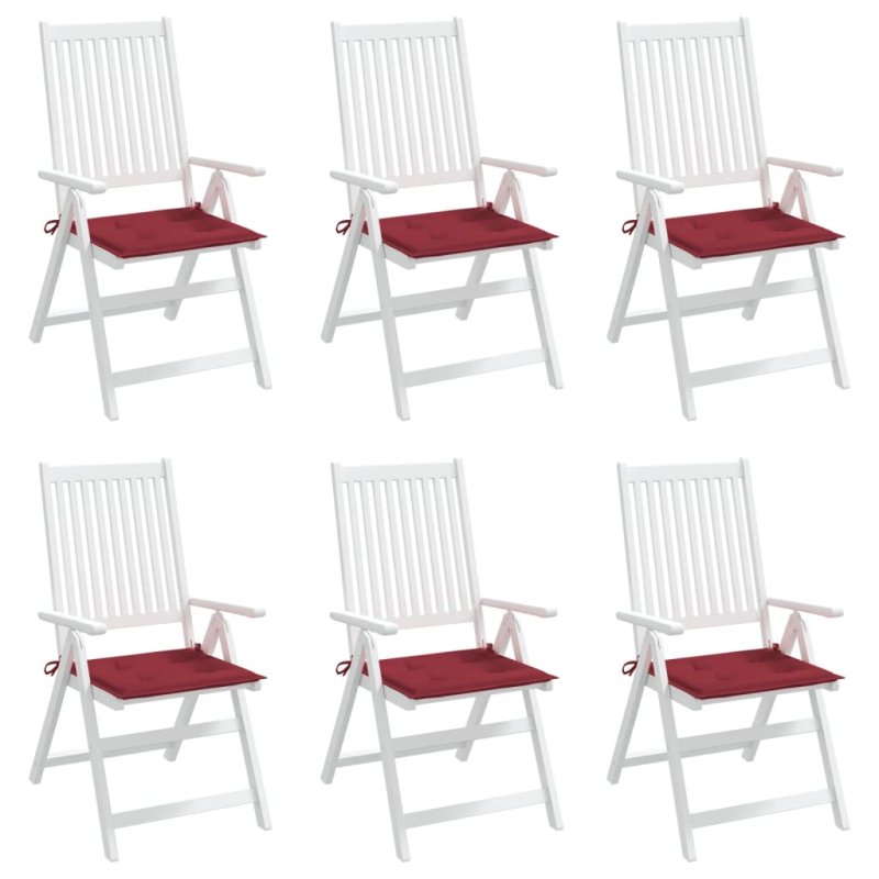 Gartenstuhl-Kissen 6 Stk. Weinrot 50x50x3 cm Oxford-Gewebe