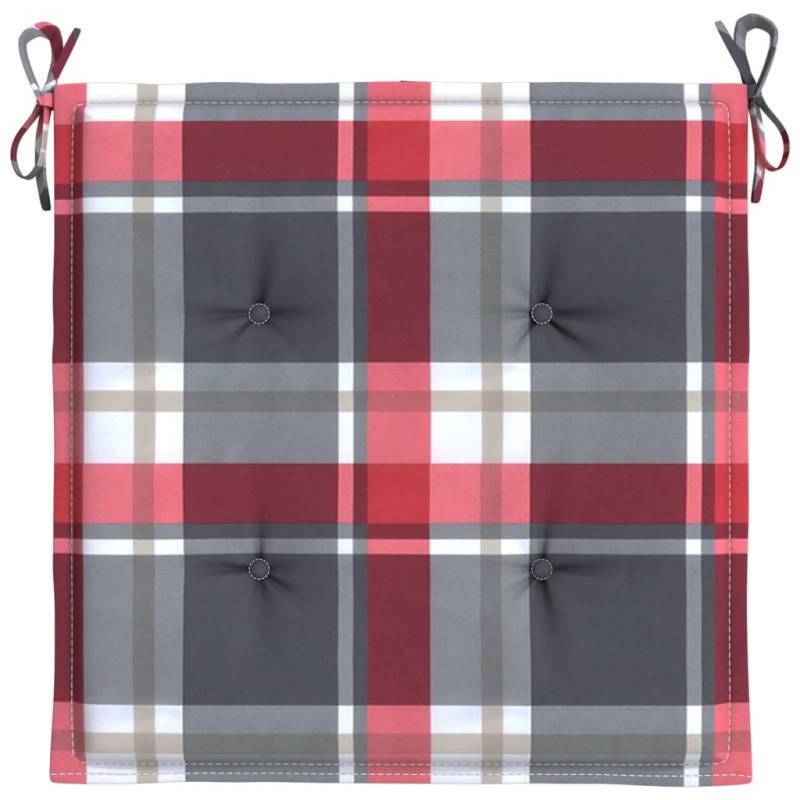 Gartenstuhl-Kissen 6Stk. Rot Karomuster 50x50x3cm Oxford-Gewebe