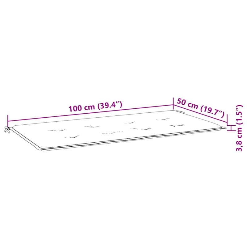 Gartenbank-Auflage Weinrot 100x50x4 cm Oxford-Gewebe