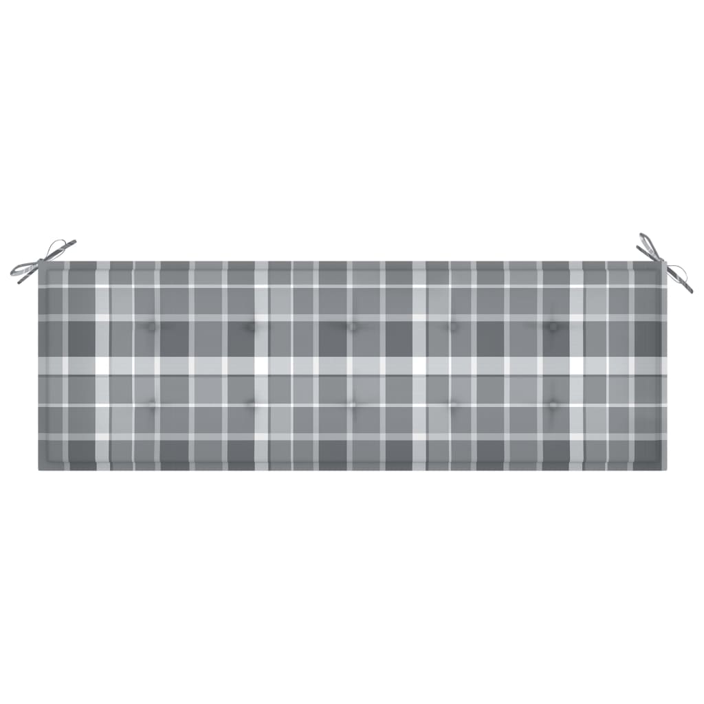 Gartenbank-Auflage Grau Karomuster 150x50x4 cm Oxford-Gewebe