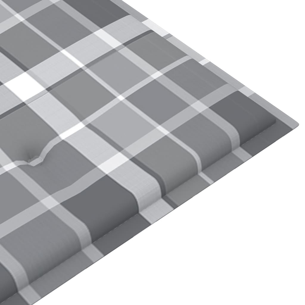 Gartenbank-Auflage Grau Karomuster 150x50x4 cm Oxford-Gewebe