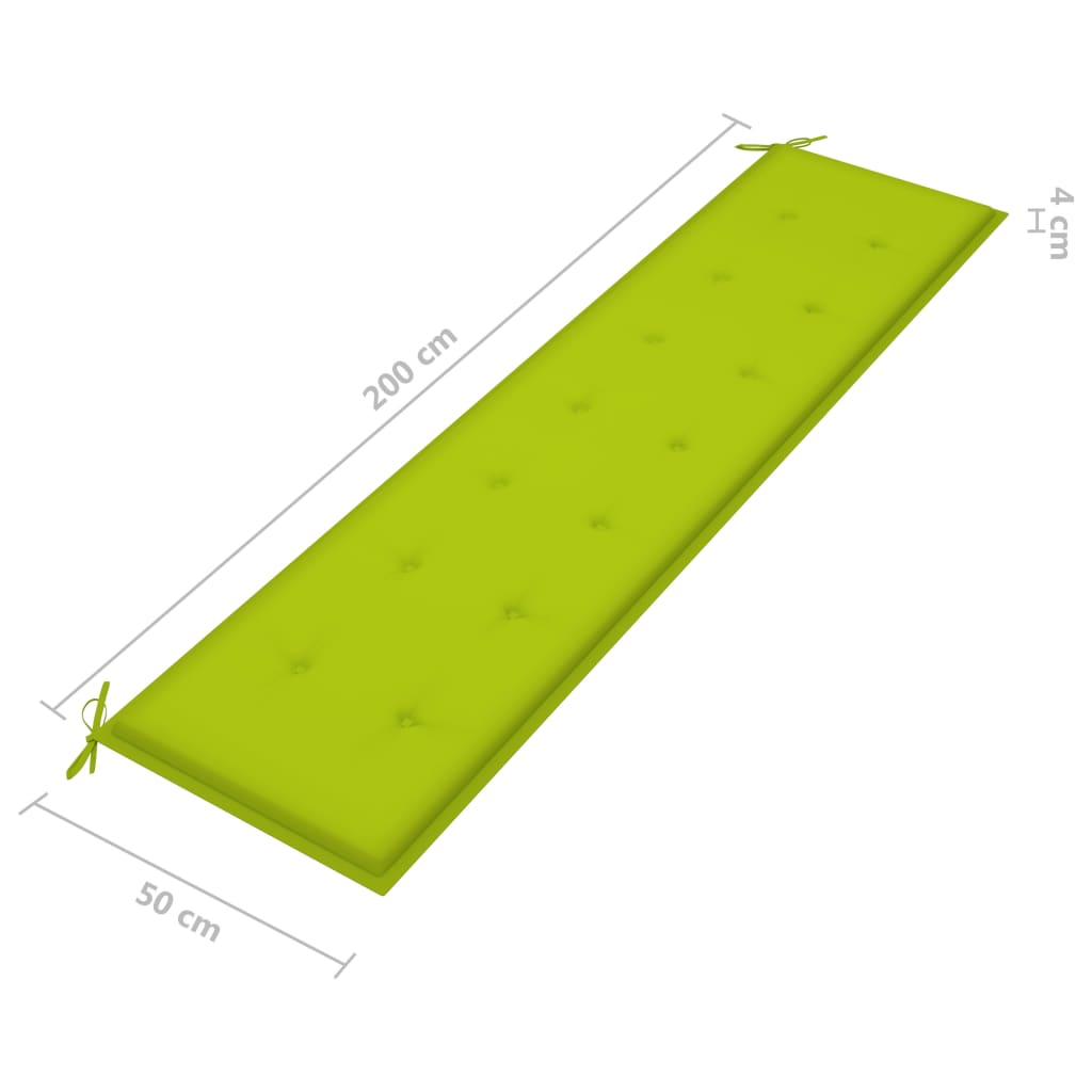 Gartenbank-Auflage Hellgrün 200x50x4 cm Oxford-Gewebe