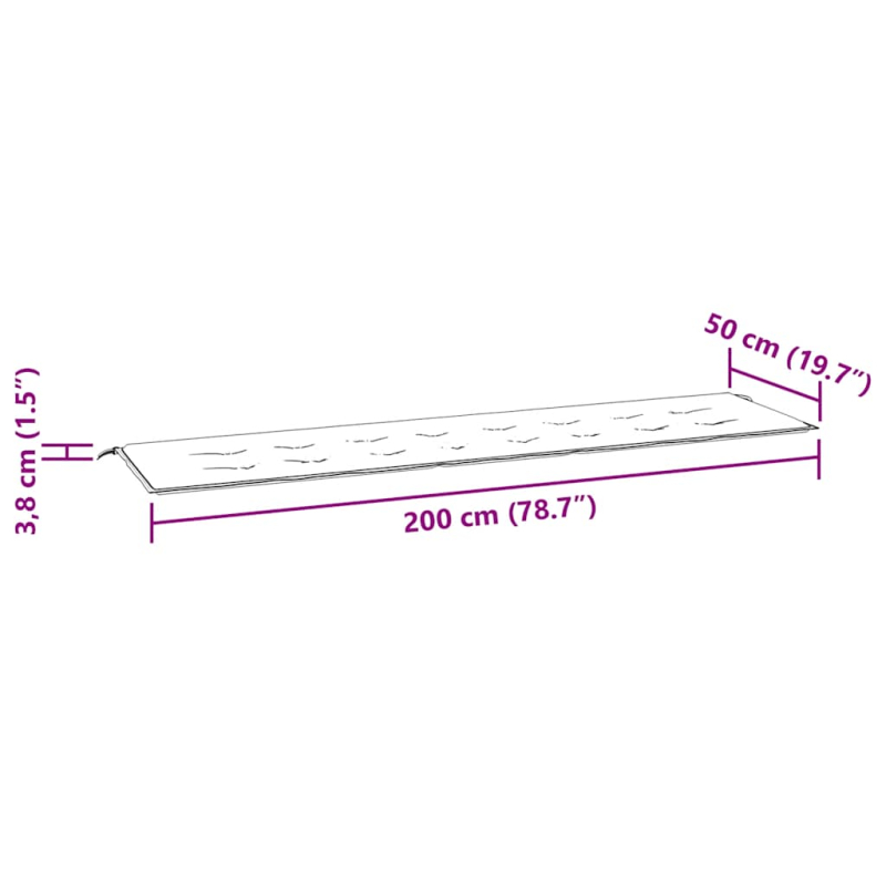 Gartenbank-Auflage Hellgrün 200x50x4 cm Oxford-Gewebe