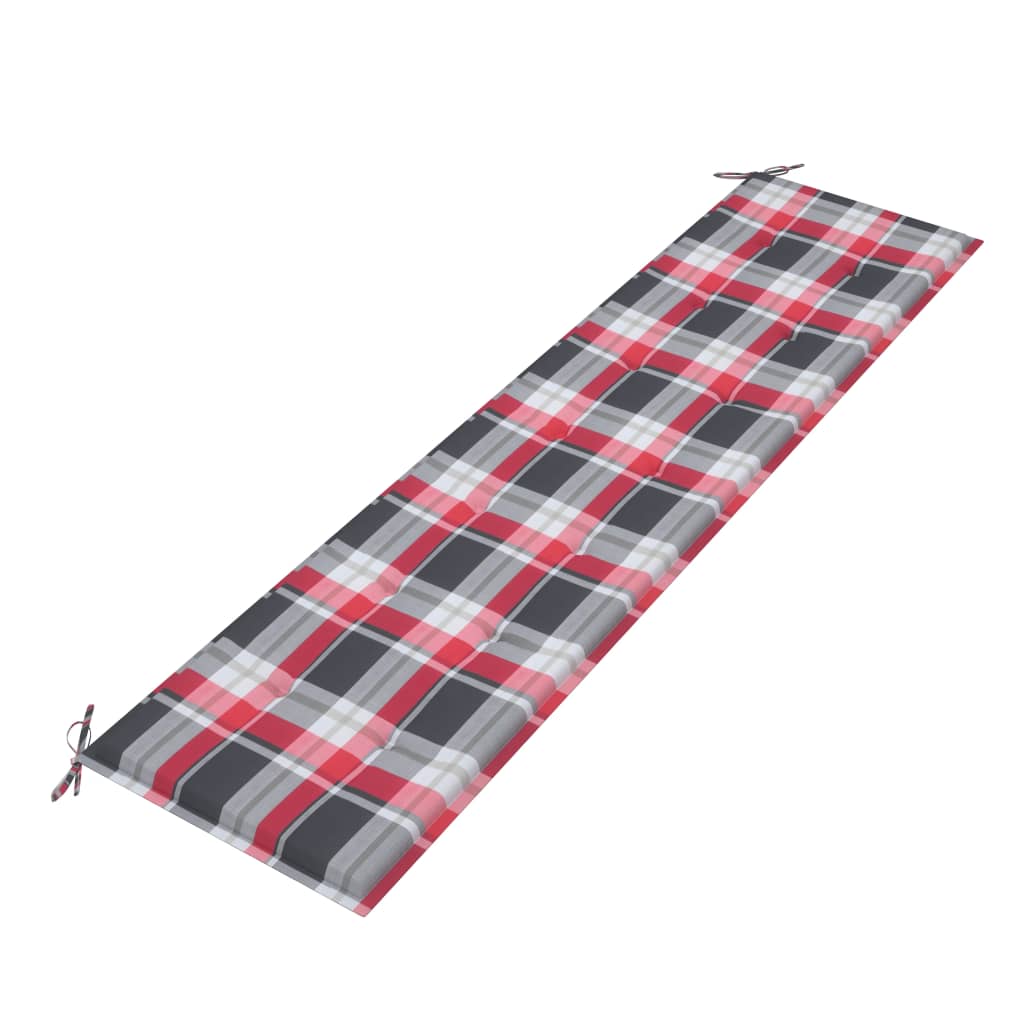 Gartenbank-Auflage Rot Karomuster 200x50x4 cm Oxford-Gewebe