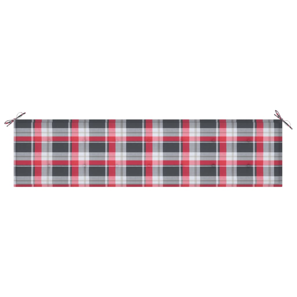 Gartenbank-Auflage Rot Karomuster 200x50x4 cm Oxford-Gewebe