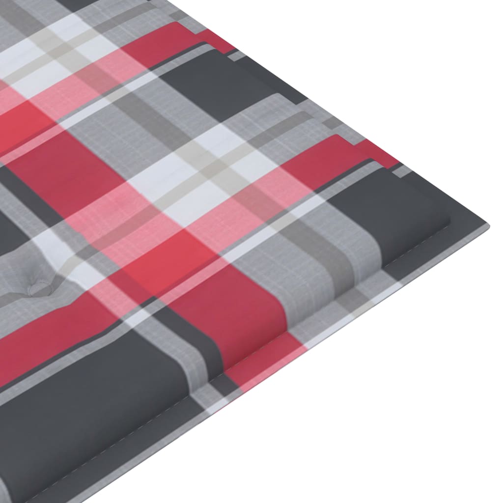 Gartenbank-Auflage Rot Karomuster 200x50x4 cm Oxford-Gewebe