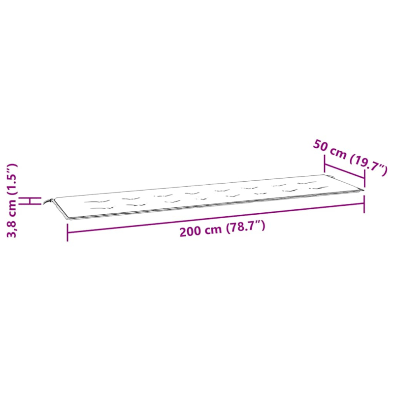 Gartenbank-Auflage Rot Karomuster 200x50x4 cm Oxford-Gewebe