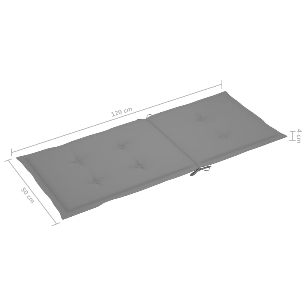 Gartenstuhlauflagen für Hochlehner 6 Stk. Grau 120x50x3cm Stoff