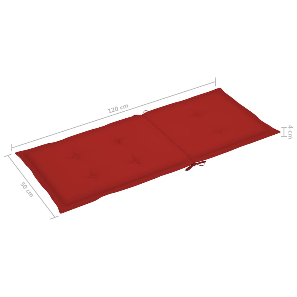 Gartenstuhlauflagen für Hochlehner 6 Stk. Rot 120x50x3 cm Stoff