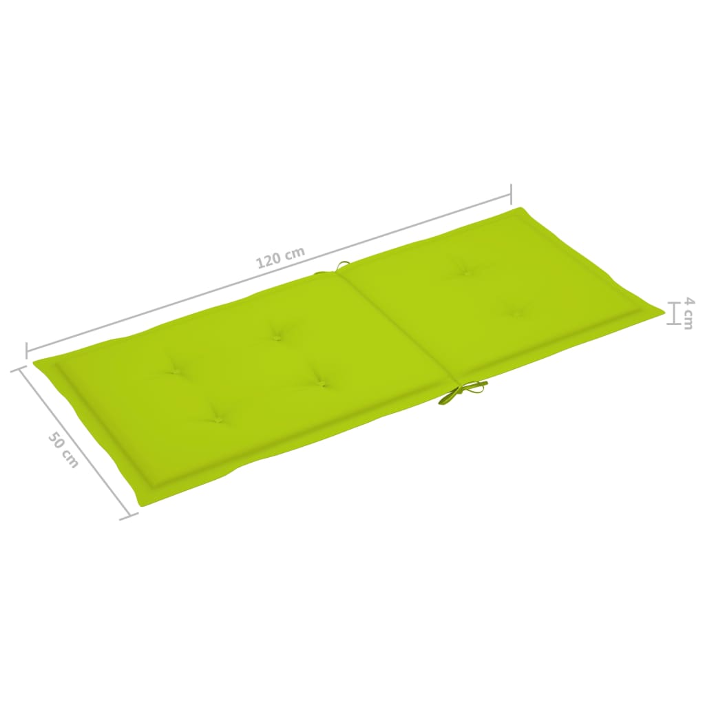 Gartenstuhlauflagen für Hochlehner 2 Stk. Hellgrün 120x50x3 cm