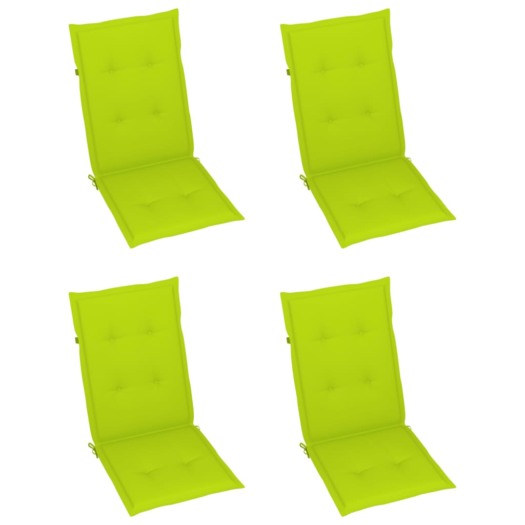 Gartenstuhlauflagen für Hochlehner 4 Stk. Knallgrün 120x50x3 cm