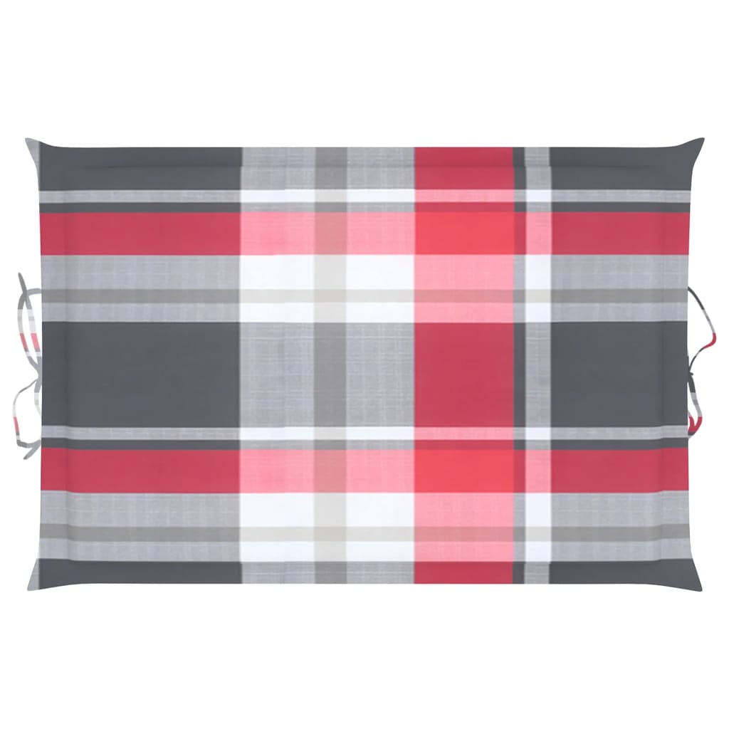 Sonnenliegen-Auflage Rot Karomuster 186x58x4 cm Oxford-Gewebe