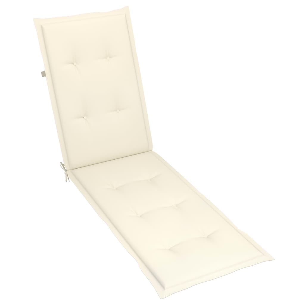 Liegestuhl-Auflage Creme (75+105)x50x4 cm