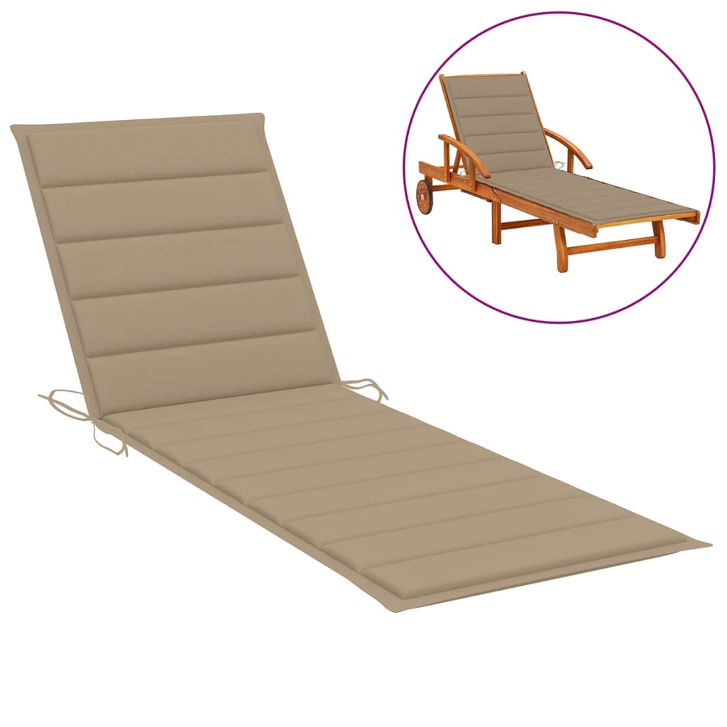 Sonnenliegen-Auflage Beige 200x50x3 cm Oxford-Gewebe