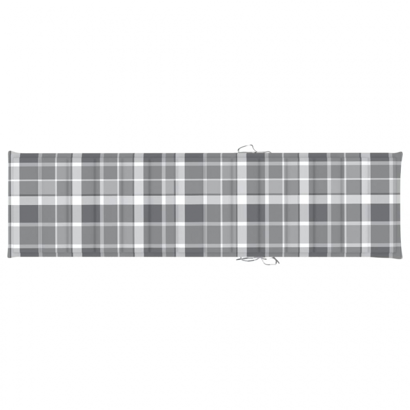 Sonnenliegen-Auflage Grau Karomuster 200x50x3 cm Oxford-Gewebe