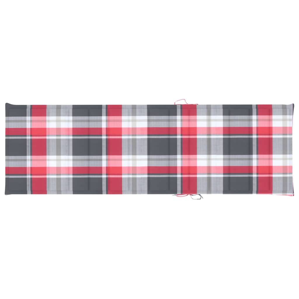 Sonnenliegen-Auflage Rot Karomuster 200x60x3 cm Oxford-Gewebe