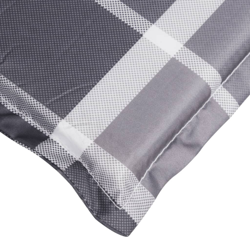 Sonnenliegen-Auflage Grau Karomuster 200x60x3 cm Oxford-Gewebe