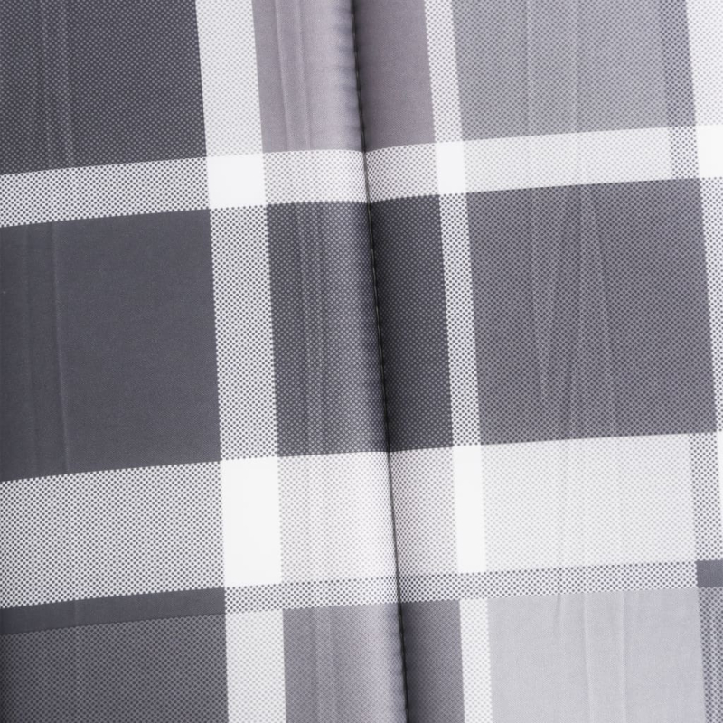 Sonnenliegen-Auflage Grau Karomuster 200x60x3 cm Oxford-Gewebe