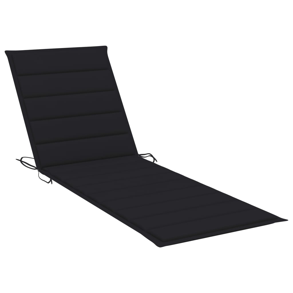 Sonnenliegen-Auflage Schwarz 200x70x3 cm Oxford-Gewebe