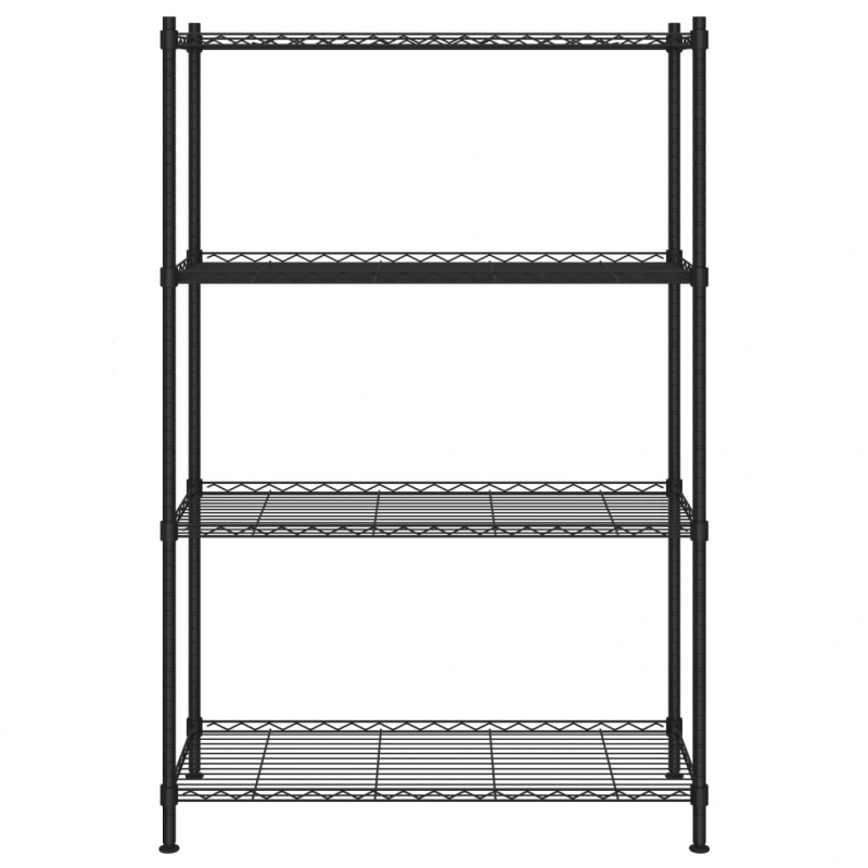 Lagerregal mit 4 Böden 90x35x137 cm Schwarz 200 kg