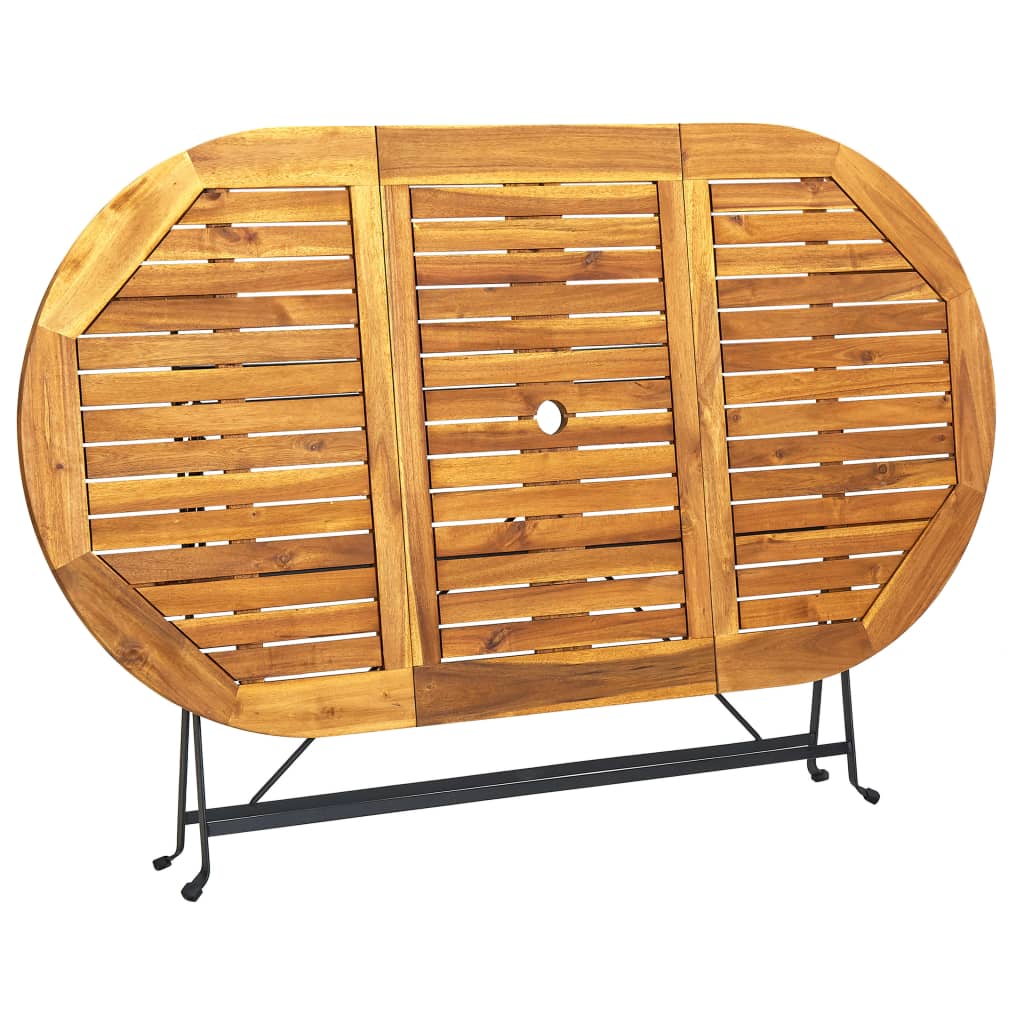 Gartentisch 160x85x74 cm Akazie Massivholz Oval