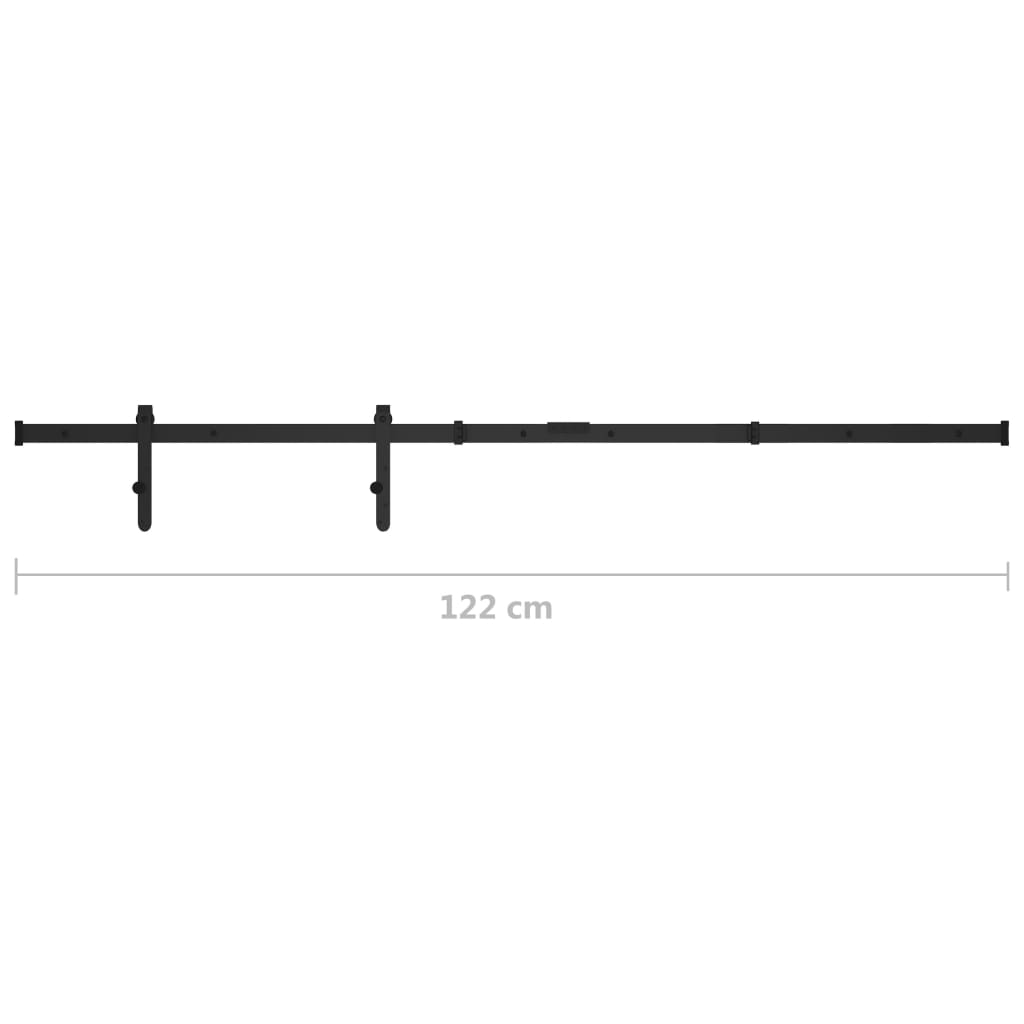 Mini Schiebetürbeschlag Set für Schranktüren Carbonstahl 122 cm