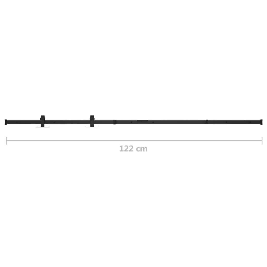 Mini Schiebetürbeschlag Set für Schranktüren Carbonstahl 122 cm