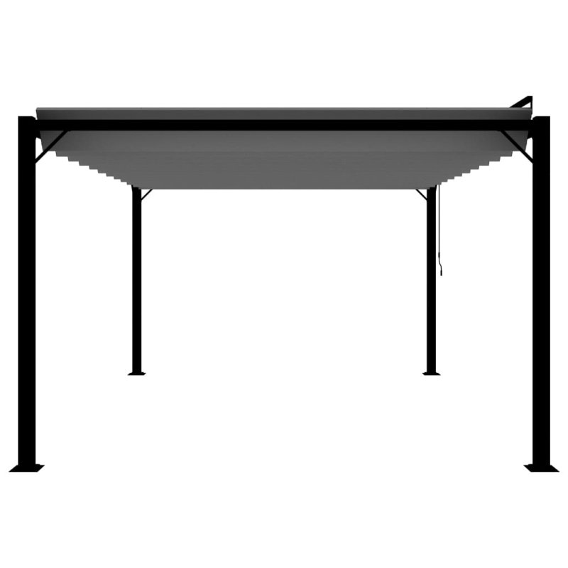 Pavillon mit Lamellendach 3x4 m Anthrazit Stoff und Aluminium