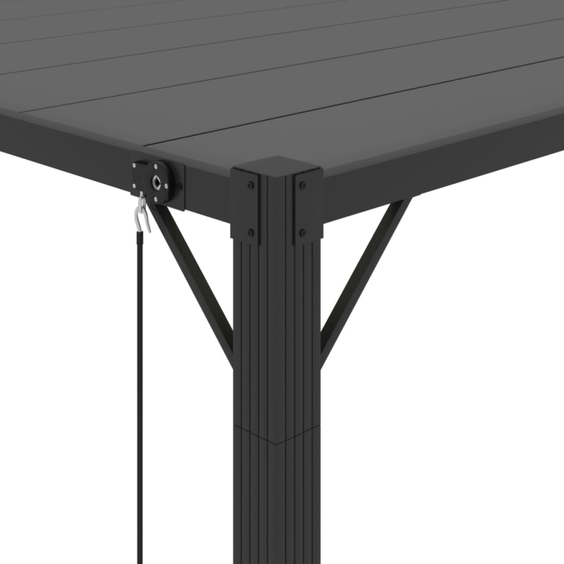 Pavillon mit Lamellendach 3x4 m Anthrazit Stoff und Aluminium