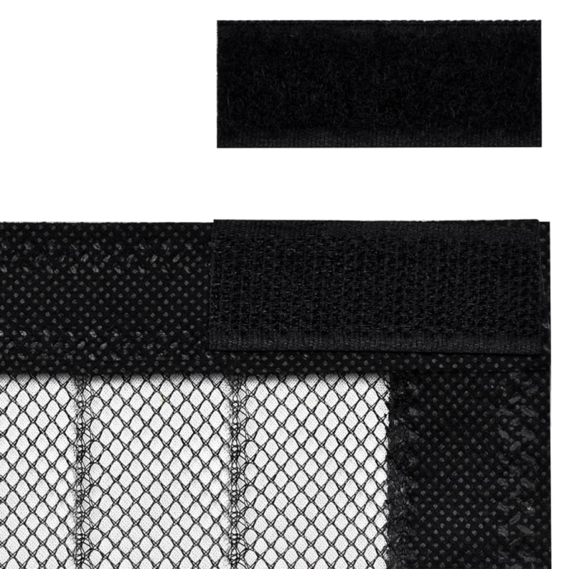 Fliegengitter-Türvorhänge 2 Stk. Magnet Schwarz 200x80 cm