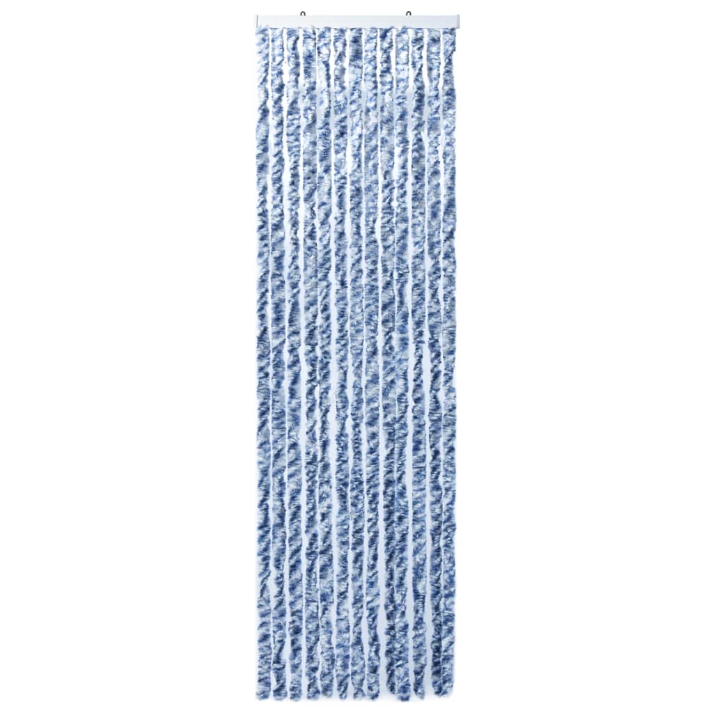 Insektenschutz-Vorhang Blau und Weiß 56x200 cm Chenille