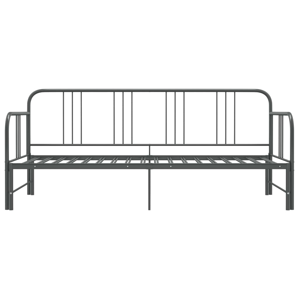 Ausziehsofa Bettgestell Grau Metall 90x200 cm