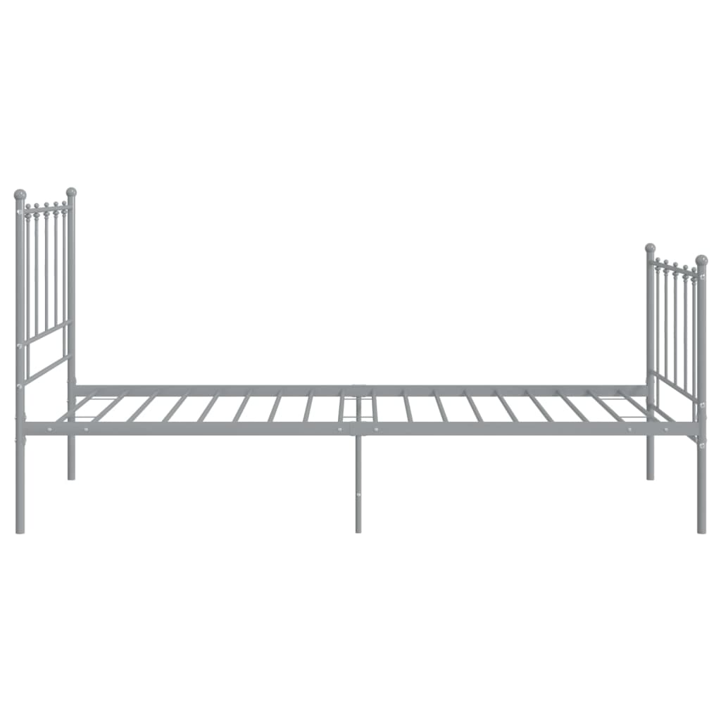 Bett Grau Metall 90x200 cm