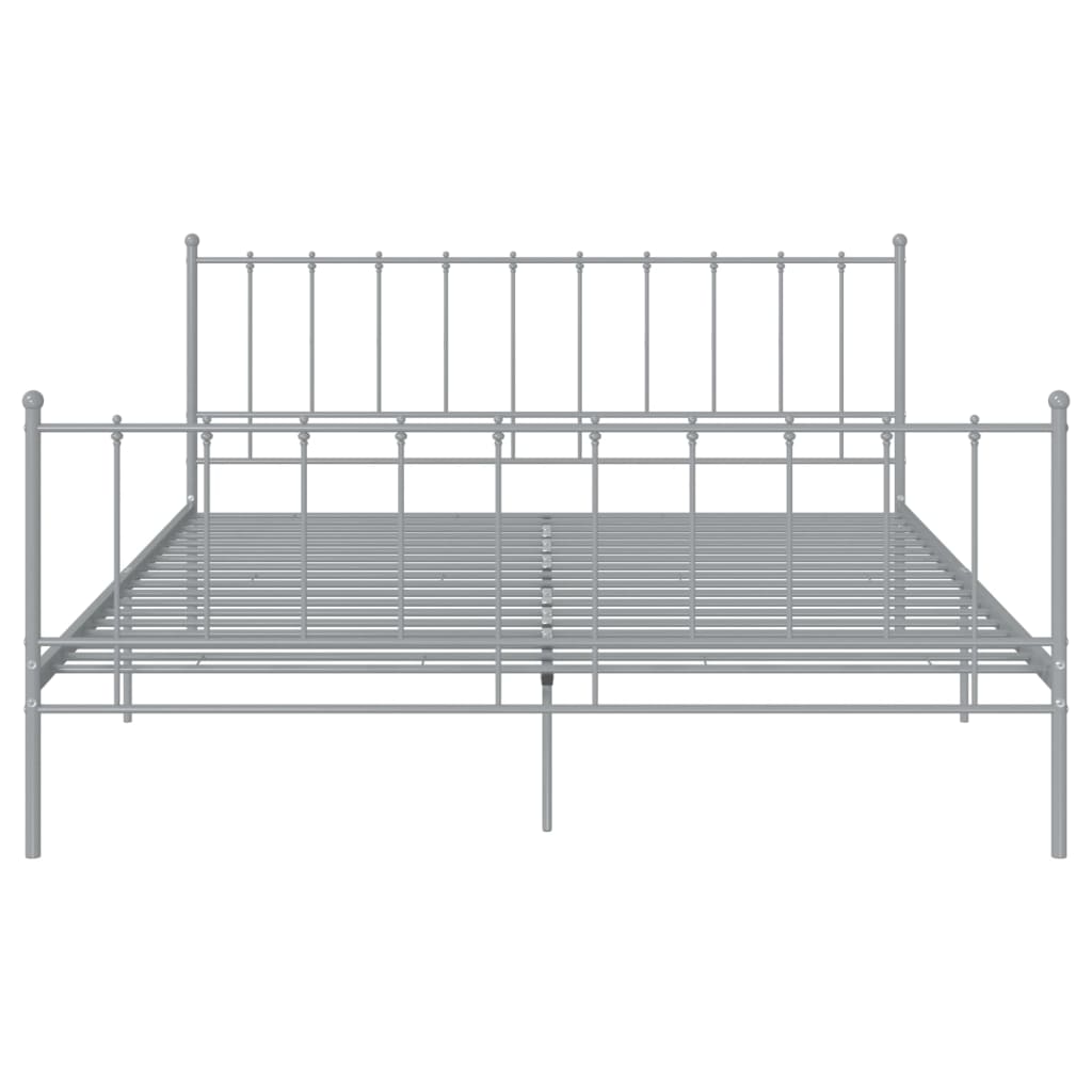 Bett Grau Metall 140x200 cm