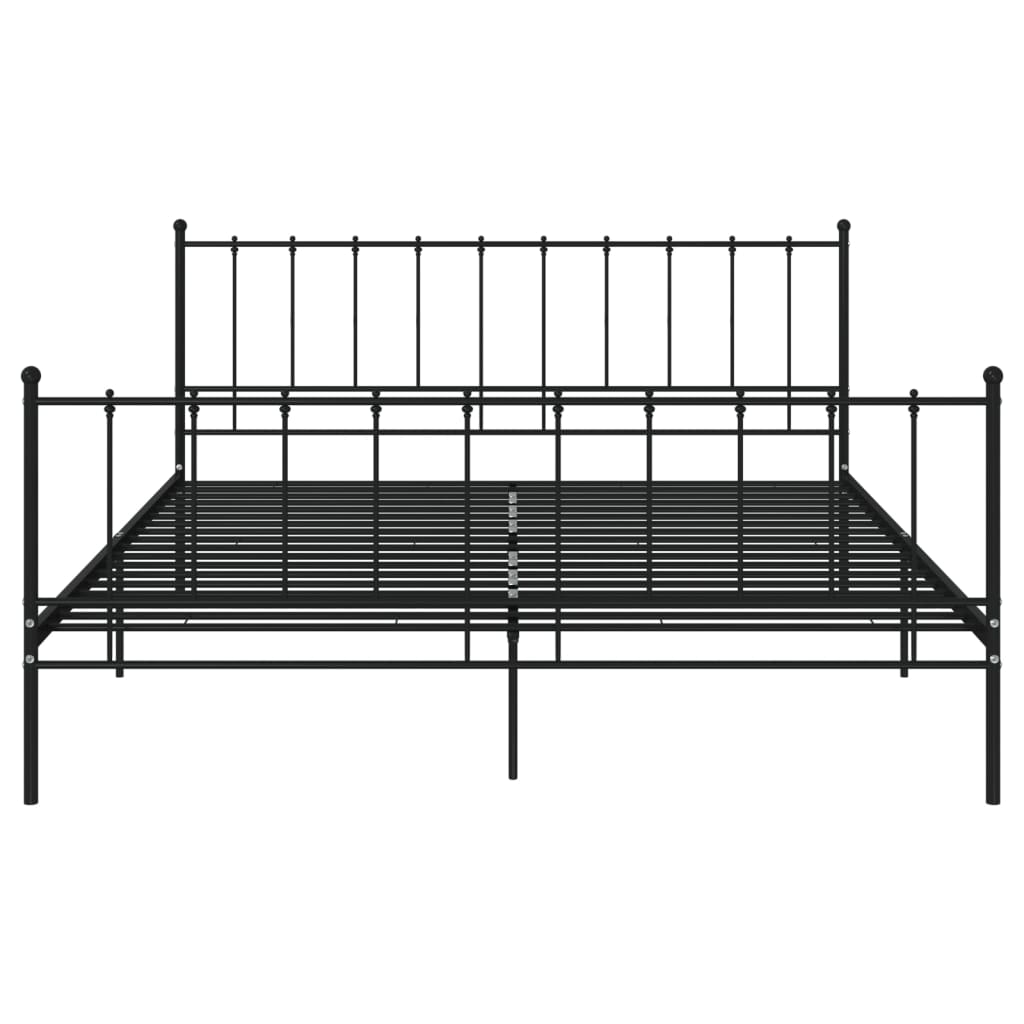 Bett Schwarz Metall 200x200 cm