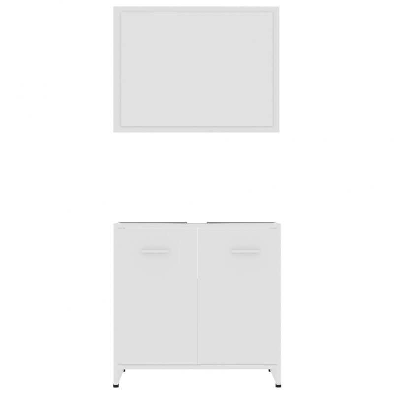3-tlg. Badmöbel-Set Weiß Holzwerkstoff