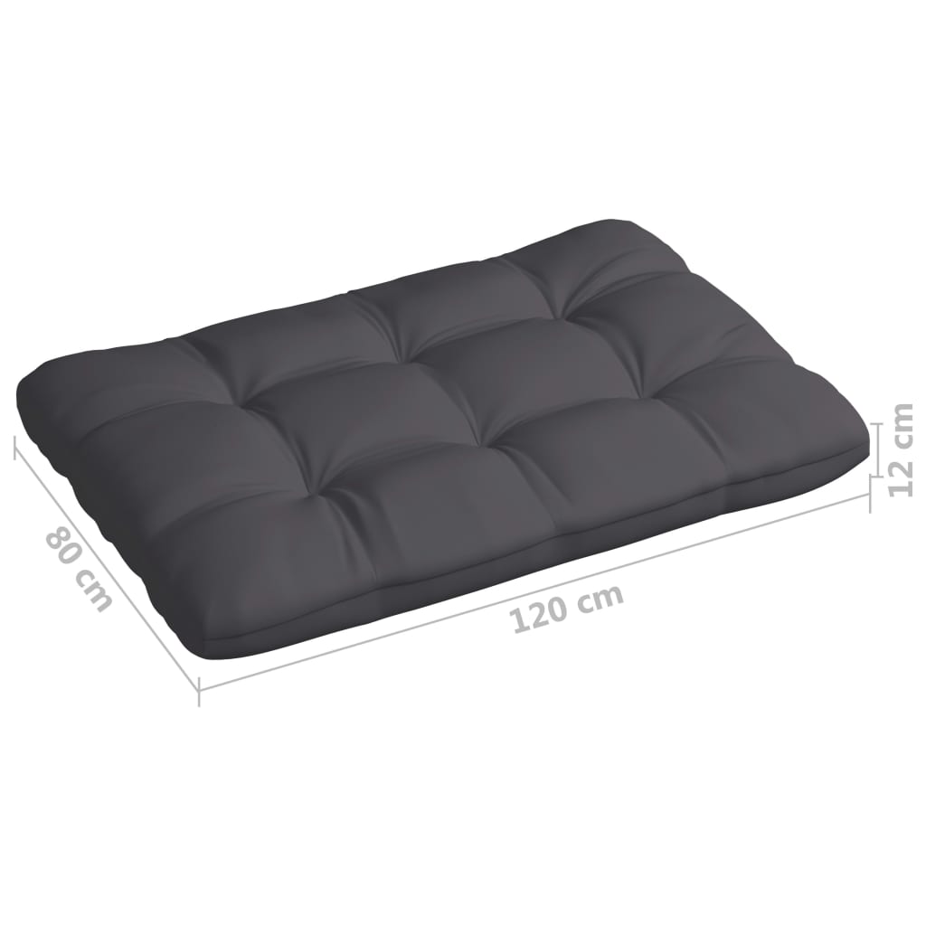 Palettenkissen Anthrazit 120x80x12 cm Stoff