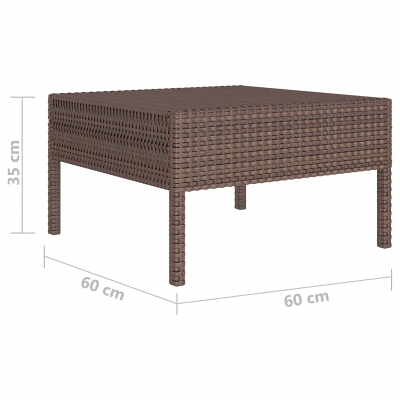 10-tlg. Garten-Lounge-Set mit Auflagen Poly Rattan Braun