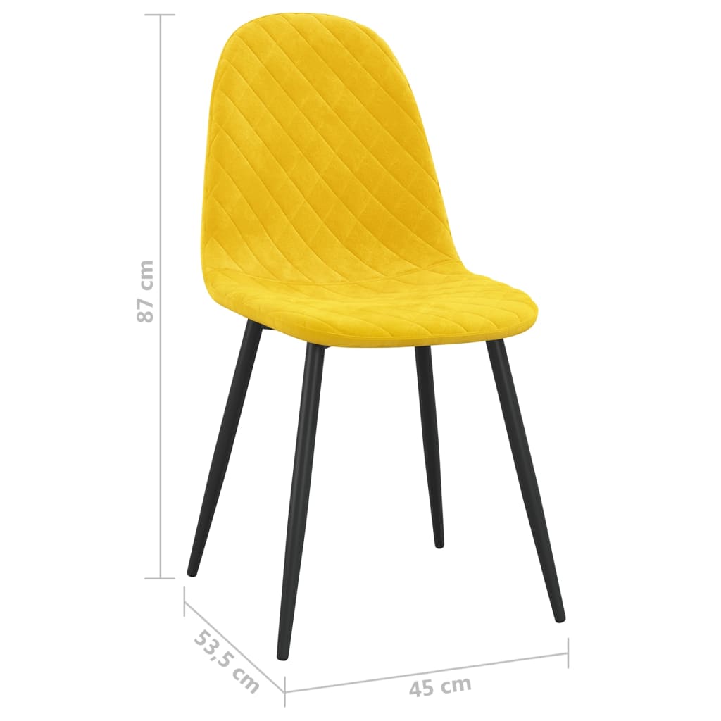 Esszimmerstühle 2 Stk. Senfgelb Samt