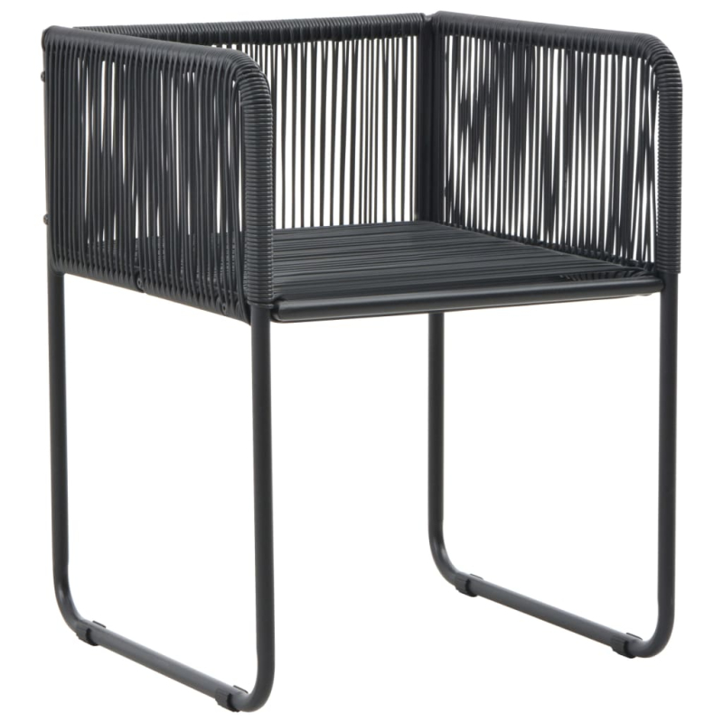 Gartenstühle 4 Stk. mit Kissen Poly Rattan Schwarz