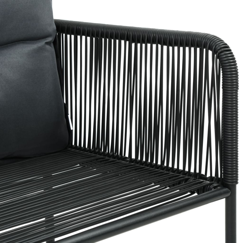 Gartenstühle 6 Stk. mit Kissen Poly Rattan Schwarz