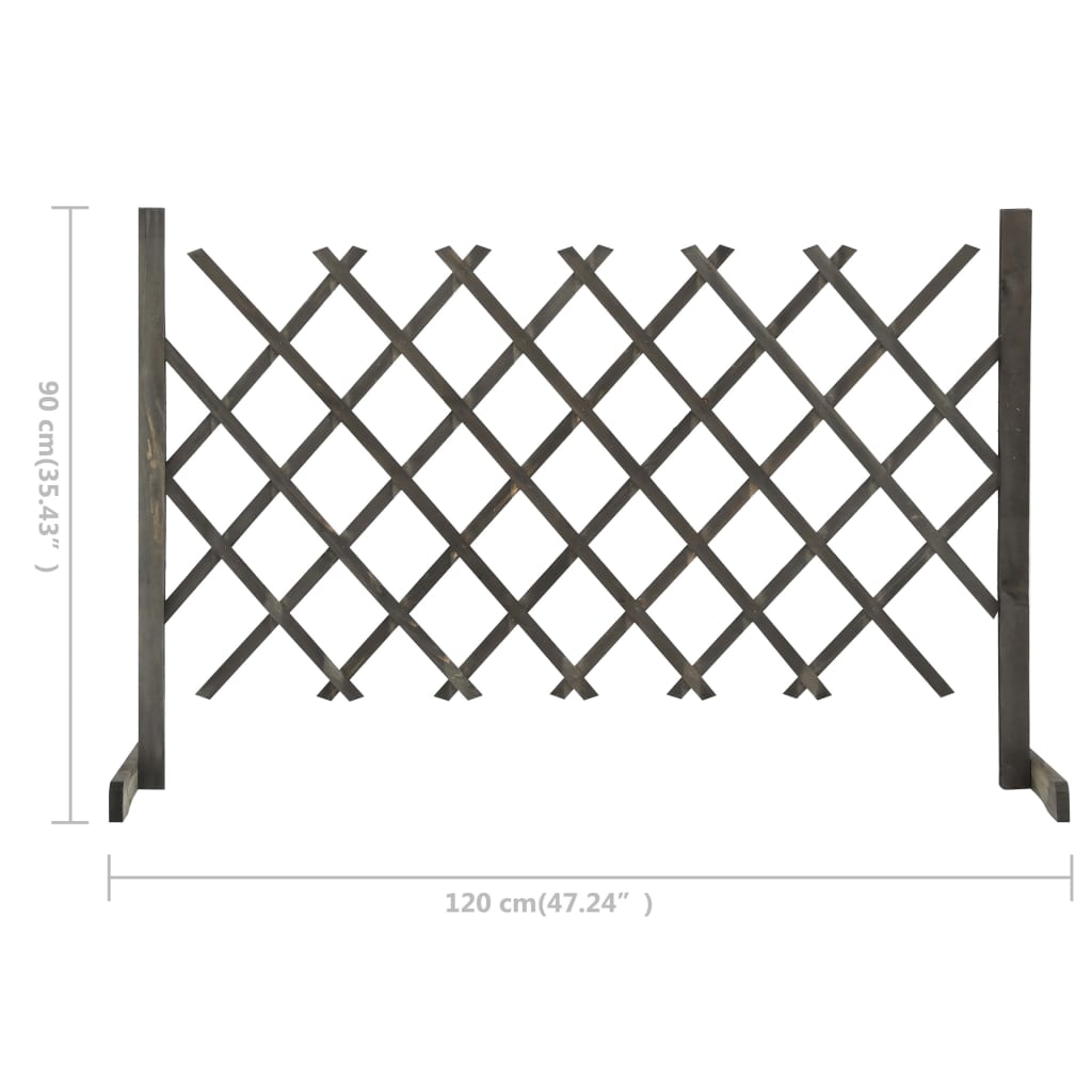 Garten-Rankzaun Grau 120x90 cm Massivholz Tanne