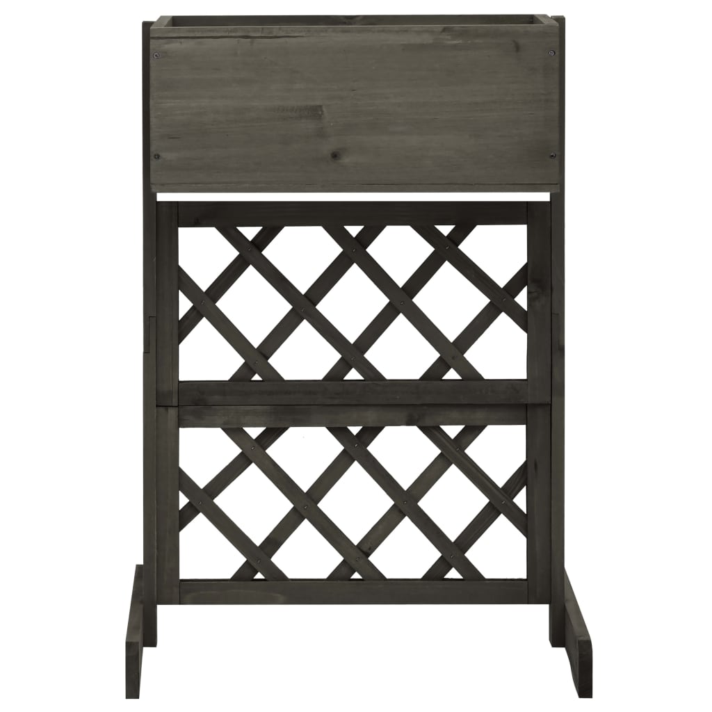 Garten-Spalier mit Blumenkasten Grau 45x30x74 cm Tannenholz