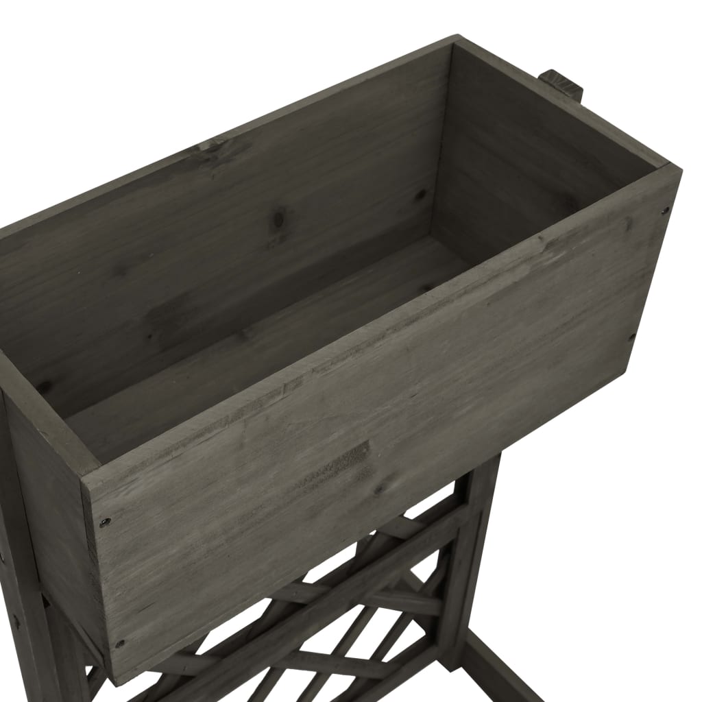 Garten-Spalier mit Blumenkasten Grau 45x30x74 cm Tannenholz
