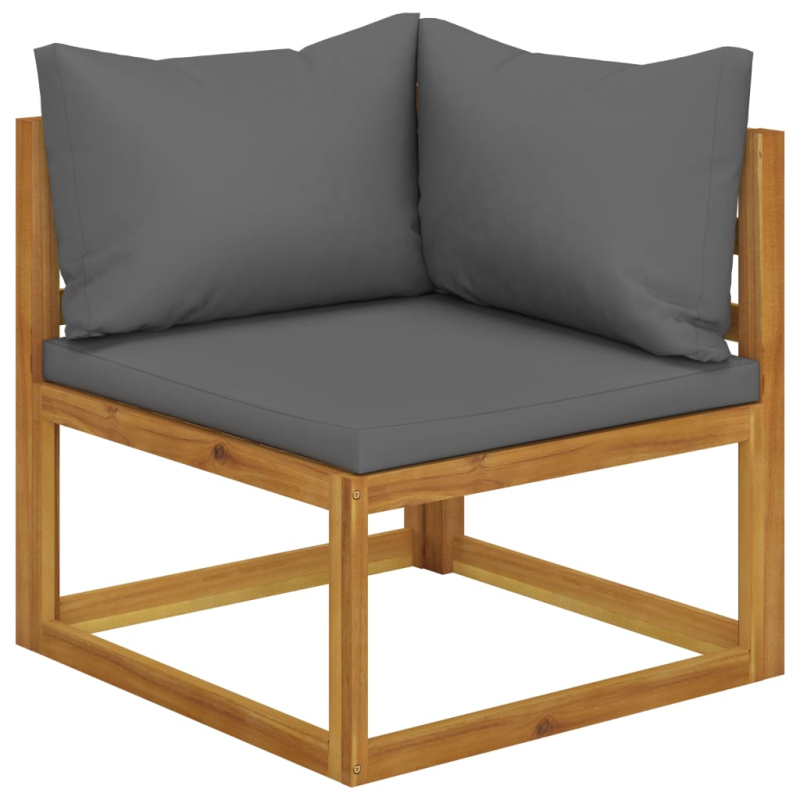 10-tlg. Garten-Lounge-Set mit Auflagen Massivholz Akazie