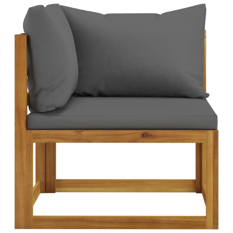 10-tlg. Garten-Lounge-Set mit Auflagen Massivholz Akazie