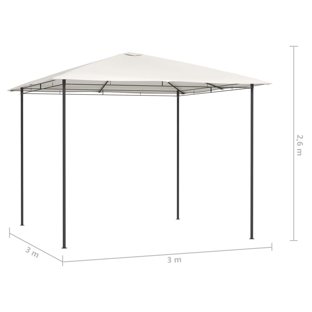 Pavillon 3x3x2,6 m Creme 160 g/m²