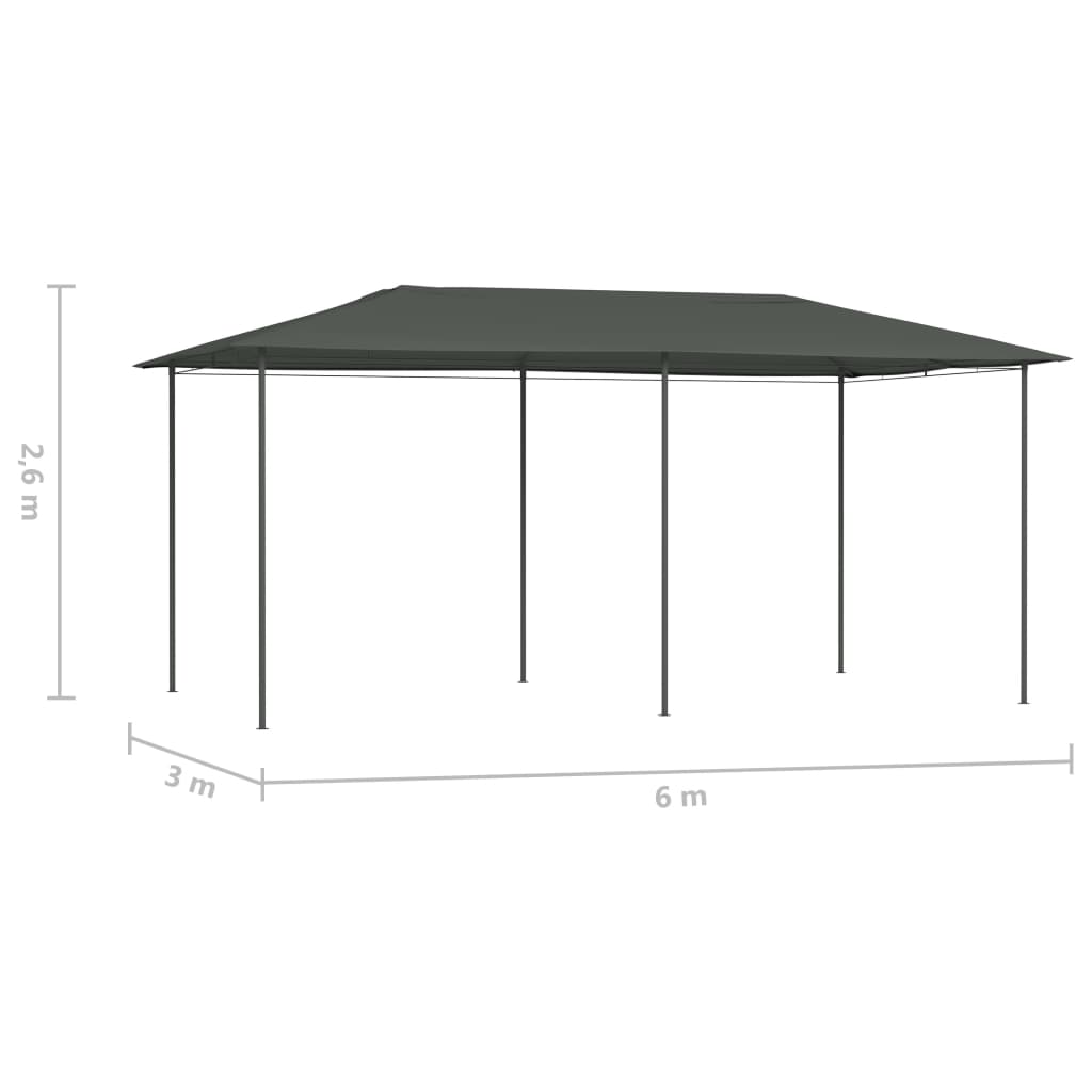 Pavillon 3x6x2,6 m Anthrazit 160 g/m²