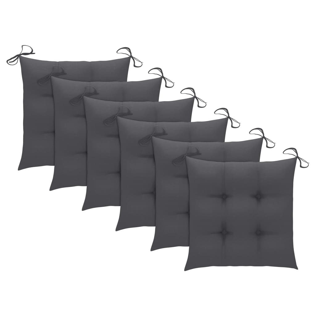 Stuhlkissen 6 Stk. Anthrazit 40x40x7 cm Oxford-Gewebe